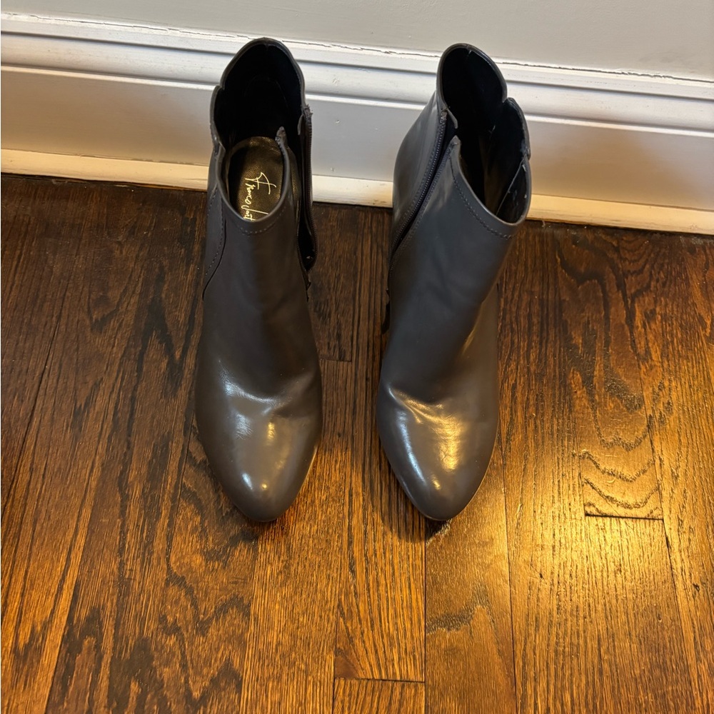 Franco Sarto Grey Leather Booties